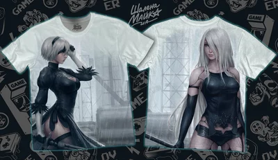 Футболки с полной запечаткой: nier automata 2b